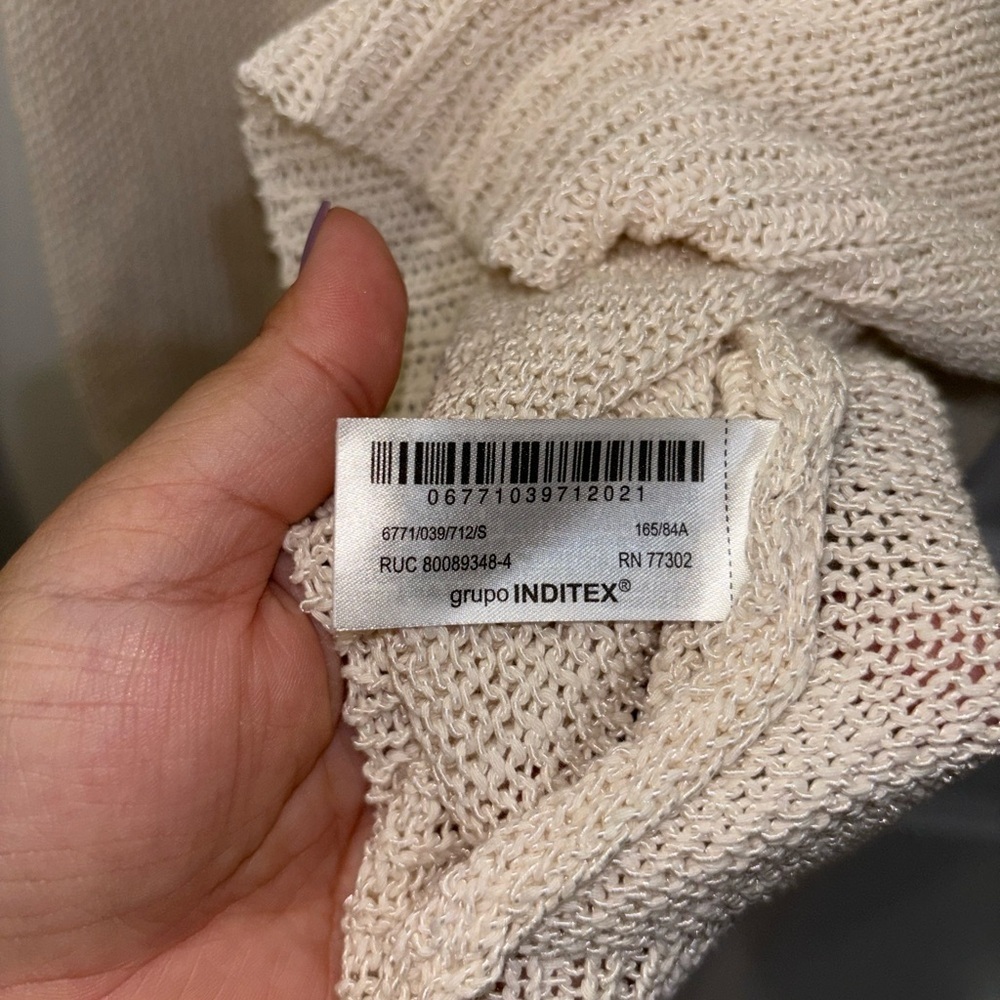 ZARA Cream Sweater SZ S​​​​​​ - Picture 4 of 6